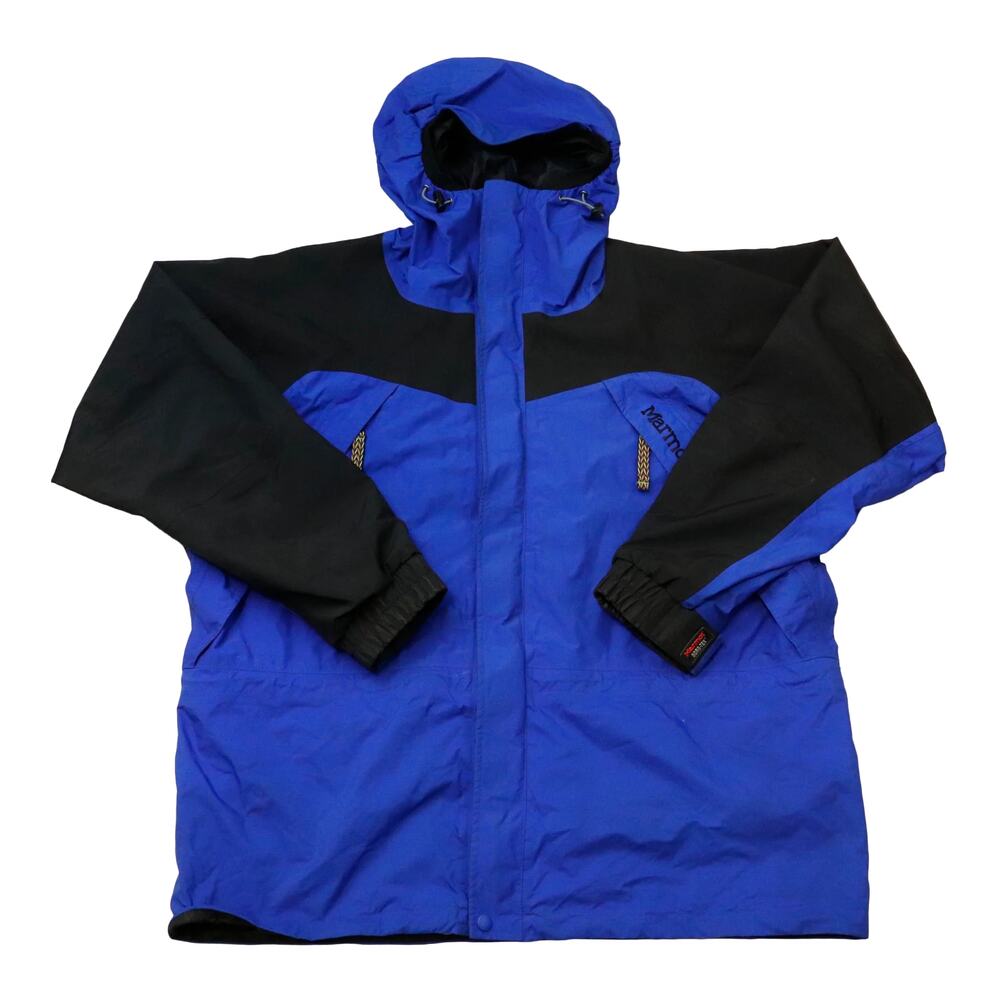 Vintage Marmot Blue/Black shell ski Jacket goretex